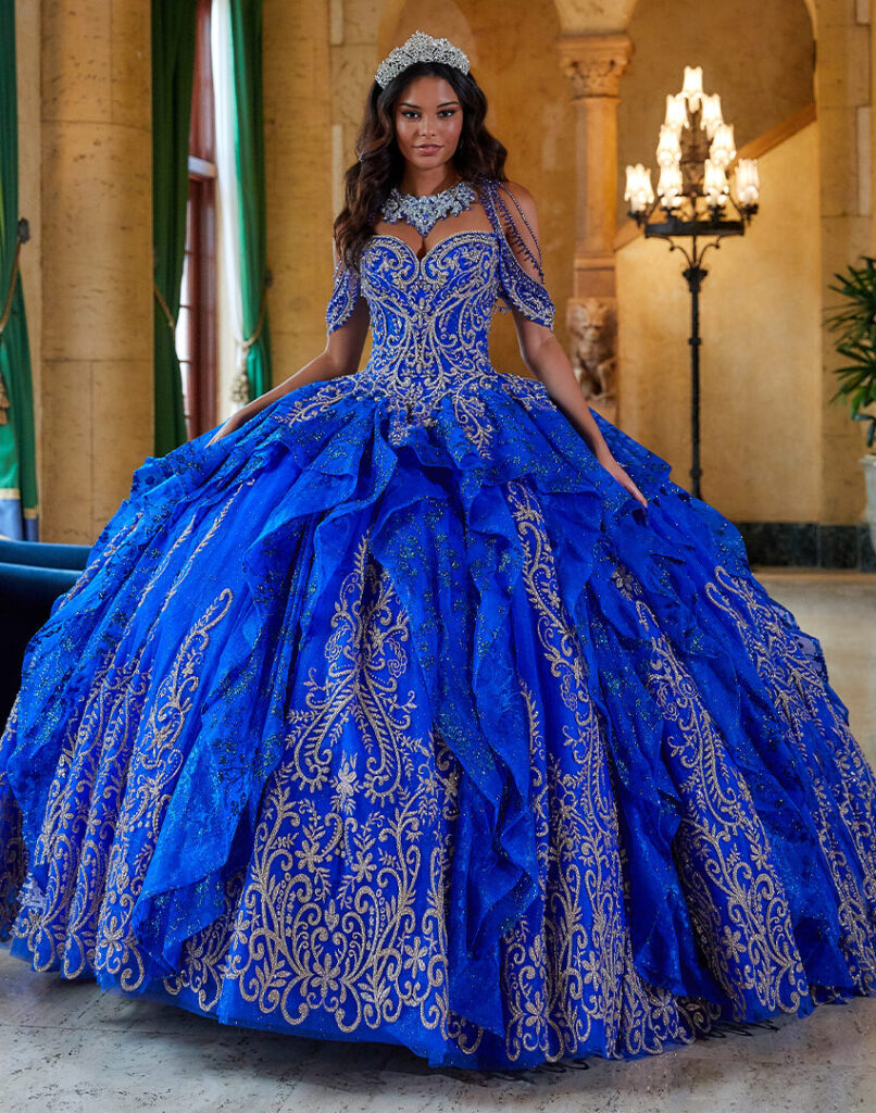 vestido quinceñera azul