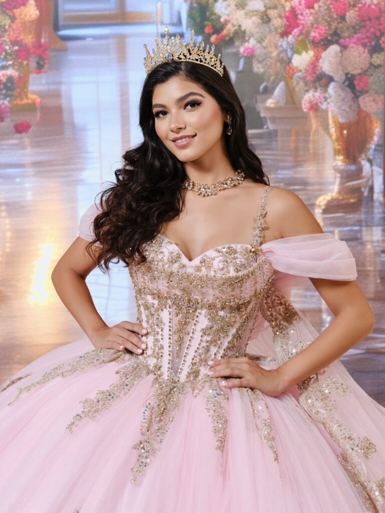 vestido quince rosado